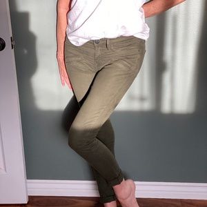Vince Army Green Skinny Stretch Size 28